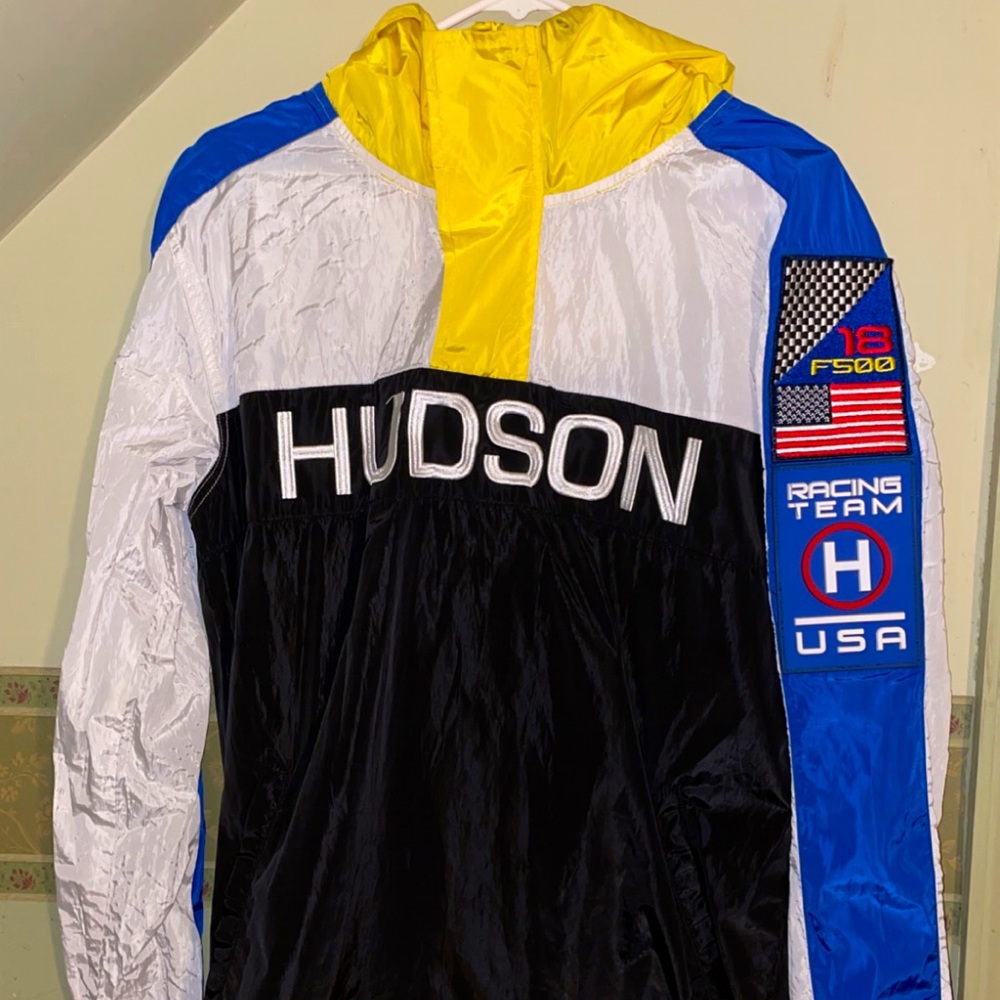 NWT Hudson Yellow/Blue Racing Windbreaker Jacket